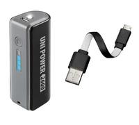 POWER BANK 2600 MAH LAMPA CAVO DOPPIA FUNZIONE APPLE IPHONE E ANDROID MICRO USB