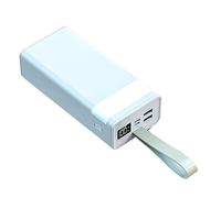 Power Bank 30000mAh Caricabatterie esterno portatile a ricarica rapida con torcia e display a led Batteria di backup bidirezionale ad alta capacità, bianco, 148 * 68 mm