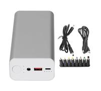 Power bank 30000mAh portatile, caricatore portatile USB C, ricarica rapida, alluminio anodizzato resistente, 3 livelli tensione 12V 15V 19V, antiscivolo, multipla interfaccia DC