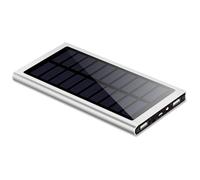 Power Bank 50000Mah Solare Ultra-Sottile Mobile Dual USB Caricatore Del Telefono Torcia Powerbank Powerbank Portatile Power Bank, Argento