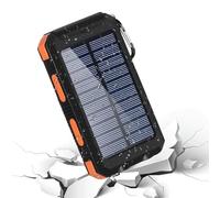 Powēr Bank - 6.22x3.07x0.98 Inches, Solar Powered Charger, Lightweight | Comfortable External Battery Pack Solar, For Travel Home Outdoor Phone Tablets And More