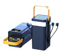 Power Bank 60000mAh/80000mAh USB Batteria di grandi dimensioni con display LED, Powerbank a ricarica rapida da 22,5 W con cavi integrati, Caricabatterie portatile compatibile(D,60000Mah)