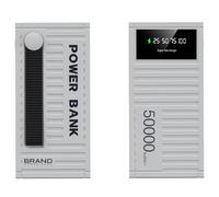 Power Bank / 66W Super Veloce Ricarica 50000Mah Display Digitale Contenitore Esterno Grande Capacità Alimentatore Mobile, Grigio