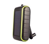 Power Bank, Alimentatore a manovella mobile con USB, caricatore esterno di grande capacità, batteria esterna da 8000 mAh, nero