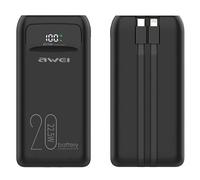 Power Bank AWEI 20000mAh 22.5W con display nero + cavi