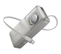 Batteria esterna 10 000 mAh, 30 W, cavo di tipo C integrato - Baseus Free2Pull (P10073701843-00) - Grigio