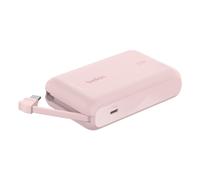 Power bank Belkin Universal da 10000 mAh e 20 W, USB-C, rosa, a doppia uscita, con ricarica rapida