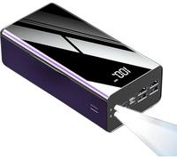 Power Bank, caricabatterie portatile a ricarica rapida da 100000 mAh, display LCD, caricabatterie per telefono a ricarica rapida, powerbank a 4 uscite e torcia, batteria esterna compatibile