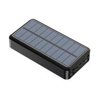 Power Bank Caricabatterie Solare 100000Mah Wireless Solare con 5 Uscite e 4 Ingressi e Torcia LED, Caricabatterie Portatile a Ricarica Rapida Batteria Esterna, Nero