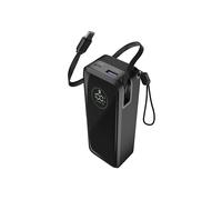 Cellularline power bank Roller 20.000 mAh con output fino a 65 W, cavo USB-C retrattile integrato da 70 cm, porte USB-C e USB-A, display LCD, ricarica 3 dispositivi, nero