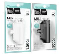 Power bank compatto Hoco J147 bianco con connettore lightning integrato 3000mAh 2A ricarica rapida, piccolo e tascabile 88gr