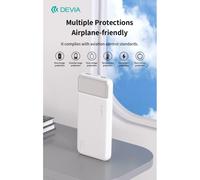 Power bank 10000mah devia 3 uscite 22,5w lcd bianco
