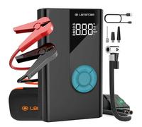 Power Bank con compressore d'aria, Lenercom 1500 A, 12 V, dispositivo di avviamento automatico con 150 PSI, batteria di avviamento 4 in 1 e funzione di ricarica rapida QC3.0