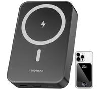 Power Bank con Mag-Safe, Wireless Powerbank Magnetico 10000mAh, PD 20W Ricarica Rapida Batteria Esterna Magnetica con e cavo di ricarica USB-C per iPhone 16/15/14/13/12/Pro/Plus/Pro Max (Nero)
