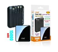 POWER BANK CON RICARICA SUPER VELOCE 22.5W 15000MAH DISPLAY LCD 4 CAVI TT-13802