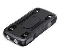 Power bank da 10000 mAh, caricatore portatile con ricarica wireless, accendifuoco per esterni, doppia torcia a LED, design sottile, guscio in ABS di lunga durata, per campeggio e uso di emergenza