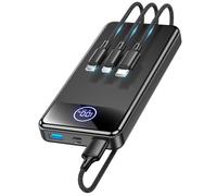 Power Bank Fast Charging 26800mAh,Portable Charger 22.5W Phone Battery Pack Attached USB-C/iOS/Micro-USB Cable, Powerbank for iPhone 17 16 15 14 13 Samsung, for Travel Camping Essentials