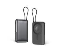 Power Bank Ksix da 10.000 mAh, ricarica rapida PD da 22,5 W, compatibile con MagSafe® e Apple Watch®, supporto integrato, nero