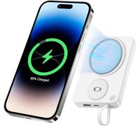 Power Bank Magnetic,Wireless 10000mAh Power Bank,Type-c and USB Outputs，PD 22.5W,Compatible iPhone 16/15/14/13/12/Pro/Pro Max,can Charge Magnetic Watches and Headphones