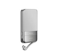 Power bank magnetica EF EcoFlow da 5.000 mAh,caricabatterie portatile wireless, pacco batteria a ricarica rapida da 30W con cavo USB-C,compatibile con MagSafe per iPhone serie 16/15/14/13/12(Argento)