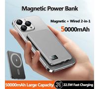 Power Bank magnetico 50000mAh Certificazione Ultra 3C Display batteria portatile a ricarica rapida wireless ultrasottile PD22.5W universale