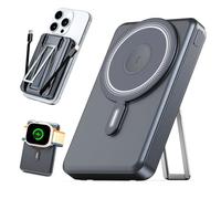 Power Bank Magsafe 10,000mAh con Cavo USB-C, Wireless Magnetico PowerBank PD 20W Ricarica Rapida con Display LED, Portatile Batteria Magnetica per iPhone/Samsung/Apple Watch/AirPods