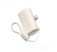 Power Bank mini capsula da 10000 mAh con cavo, caricabatterie portatile ultra compatto, ricarica rapida USB-C, batteria per telefono ad alta velocità per on-the-go (bianco)