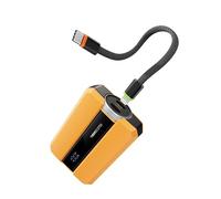 Power Bank PD30W 10000mAh Powerbank Powerbank piccolo con cavo a doppia porta USB C Compatibile con iPhone Samsung Google Pixel Tablet ecc. (Giallo)