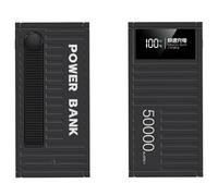 Power Bank PD66W Caricabatterie portatile a ricarica rapida con 4 uscite, 50000 mAh ad alta capacità, batteria esterna con display LED per telefoni, nero, 30000 mAh