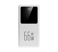 Power Bank portatile 20000mAh 66W Ricarica rapida Built-in 4 cavi Batteria esterna compatta ultrasottile per torcia da campeggio all'aperto, bianco, 140 * 70mm