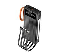 Power Bank portatile 66 W Powerbank a ricarica rapida per gilet riscaldato Gilet Jacket Banca di batterie ad alta capacità per laptop telefono con 4 cavi Torcia, nero, 20000mAh