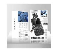 POWER BANK PORTATILE A 4 CAVI CON CHIP INTELLIGENTE 15000MAH Q-CD777 CON TORCIA