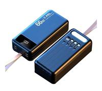 Power Bank portatile, batteria esterna a ricarica rapida da 100000 mAh con cavo di uscita USB-C (22,5 W) e i-OS (20 W) integrato, powerbank for viaggi in campeggio(D,100000Mah)