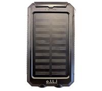 Power Bank portatile con presa. Caricabatterie solare da 10.000 mAh, resistente all'acqua e agli urti. Torcia dual e bussola, per cellulari, telefoni e dispositivi mobili. (nero)