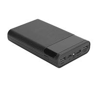 Power Bank Portatile Fai-da-te con Display LCD, 2 Uscite USB, Ingresso Micro e Tipo C, Nessun Kit di Custodia per Saldatura per 4 Batterie (Ner o)