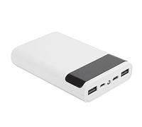 Power Bank Portatile Fai-da-te con Display LCD, 2 Uscite USB, Ingresso Micro e Tipo C, Nessun Kit di Custodia per Saldatura per 4 Batterie (Bianco)