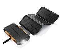 Power Bank, Power Bank 26800 mAh Caricabatterie Solare Poverbank Ricarica Rapida Pannello Singolo/4 Pannelli 6 W Alta Efficienza con Torcia per Esterni, Arancione 4 Pannelli
