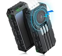 Power Bank Power Bank 49969 mAh, caricabatterie rapido wireless portatile con cavo integrato, 7 uscite/2 ingressi, power bank solare con display LED Smartphone