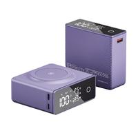 Power Bank, Power Bank magnetico wireless 20000 mAh, grande capacità, 22,5 W, ricarica rapida bidirezionale, display digitale, ricarica per laptop, viola