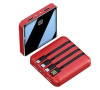 Power Bank,PowerBank Portatile 100000mAh di Grande Capacità Viene Fornito Con Alimentatore Mobile A 4 Fili 3 Interfacce 66W Ricarica Rapida,Rosso