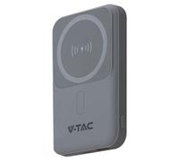 POWER BANK RICARICA CELLULARI WIRELESS 10000MAH GRIGIO MAGNETICO VT-3529-LED23040 V-TAC