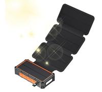 Power Bank Solar | Caricatore a manovella con luce LED, Powerbank wireless, funzione di allarme SOS integrata e bussola per ciclisti, ed escursionismo