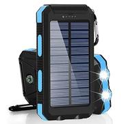 Power Bank Solare 1pc 20000mAh Ricarica Portatile Powerbank Caricabatterie Esterno Impermeabile con LDE Forte Luce Caricabatterie Banca per Tutti Gli Smartphone