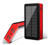 Power bank solare ad alta capacità da 30000 mAh, caricabatterie portatile da campeggio con sorgente luminosa, batteria esterna a ricarica rapida, alimentazione di emergenza for la casa