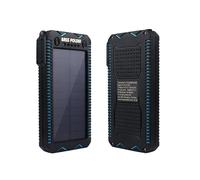 Power bank solare con accendino e torcia a LED, 10000 mAh