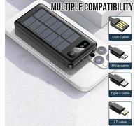 POWER BANK SOLARE IOS E ANDROID 20000mAh EFFETTIVI CARICABATTERIE USB VELOCE LED