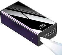 Power Bank Telefono Portatili Power Bank 60000Mah, [4 Uscite 3 Ingressi] Caricabatterie Del Telefono Caricabatterie Portatile Nuovissimo Specchio di Vernice Per Pianoforte Pacco Batteria Est