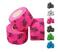 Power Beast 3x Tape Cross Training, Bendaggio Coesivo, 3 Rotoli Bendaggio Adesivo Elastico, Hook Grip Tape, Nastro per Sollevamento Pesi, Cotone Elastico, Resistente al Sudore. (Rosa)