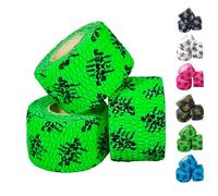 Power Beast 3x Tape Cross Training, Bendaggio Coesivo, 3 Rotoli Bendaggio Adesivo Elastico, Hook Grip Tape, Nastro per Sollevamento Pesi, Cotone Elastico, Resistente al Sudore. (GREEN)