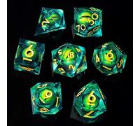 Power Beast Dungeon Set di Dadi Occhio Di Drago Rotante, 7 Pezzi Poliedrici per D&D, Dungeons And Dragons, DND, Dungeon Master, Giochi di Ruolo